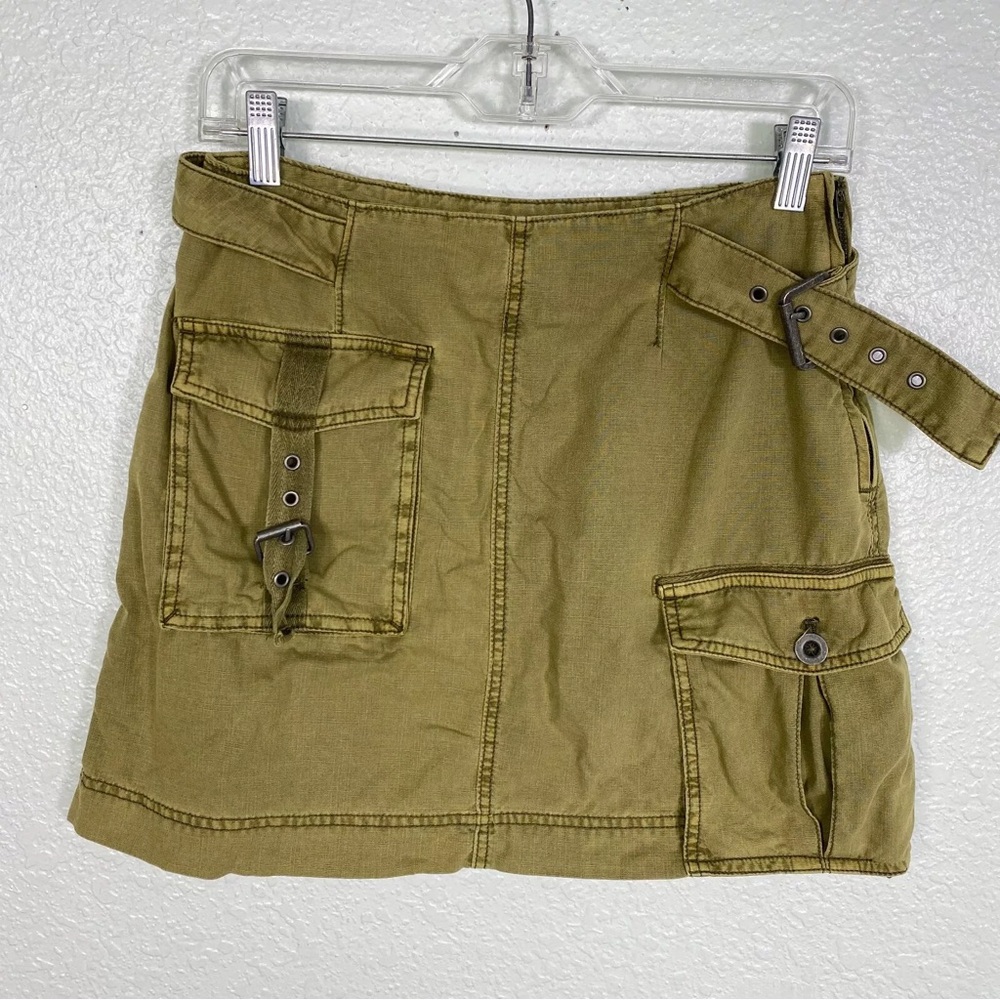 Free People army utility green skirt